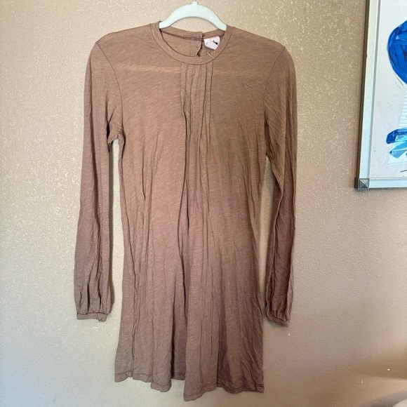 Johnny Was Basic Pleated Mini Brown Lightweight Dress F - Picture 1 of 3